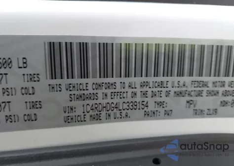 2020 Dodge Durango Gt Plus Rwd из США, поврежденный, VIN 1C4RDHDG4LC339154